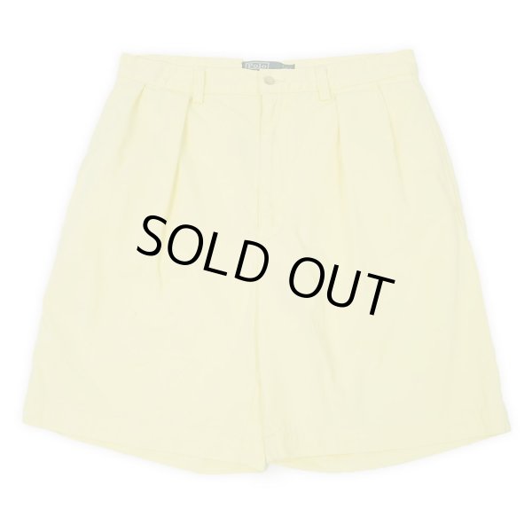 画像1: 90's Polo Ralph Lauren 2タック チノショーツ "TYLER SHORT / YELLOW" (1)