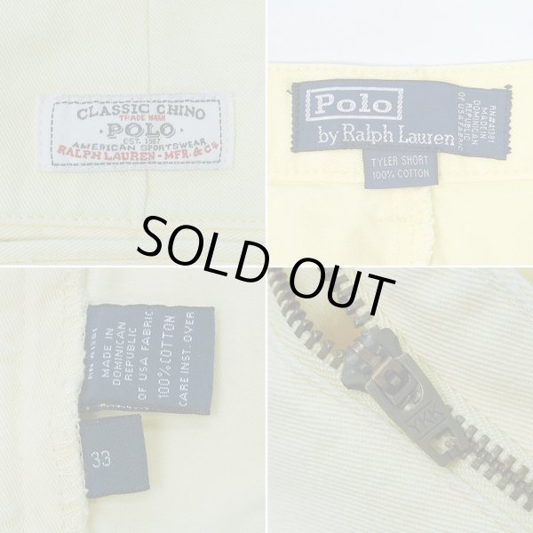 画像3: 90's Polo Ralph Lauren 2タック チノショーツ "TYLER SHORT / YELLOW" (3)