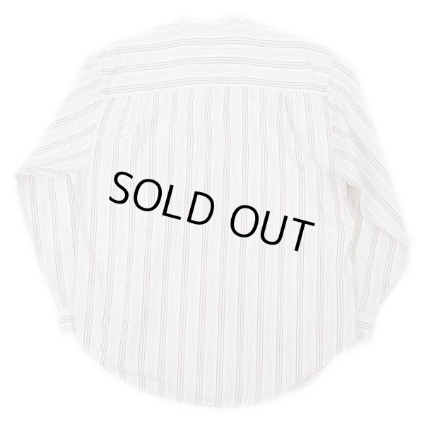 画像2: 90's Eddie Bauer マルチストライプ柄 バンドカラーシャツ (2)