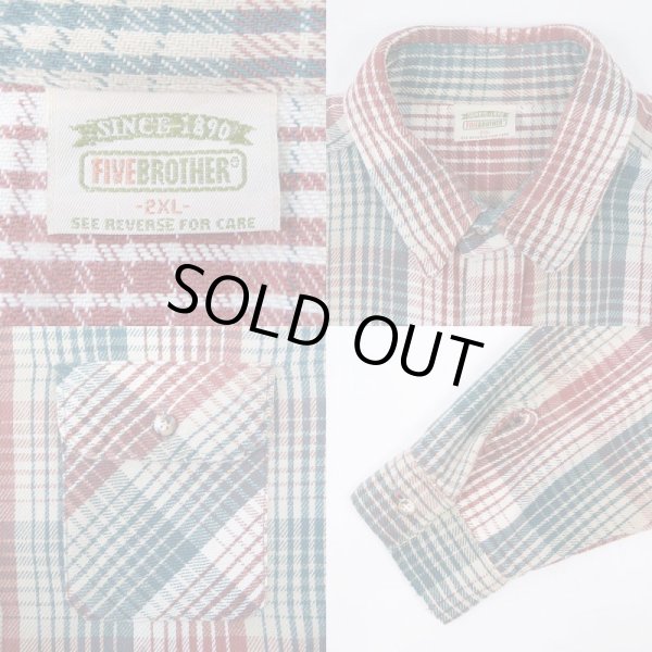 画像3: 90's FIVE BROTHER ヘビーネルシャツ "SIZE 2XL" (3)