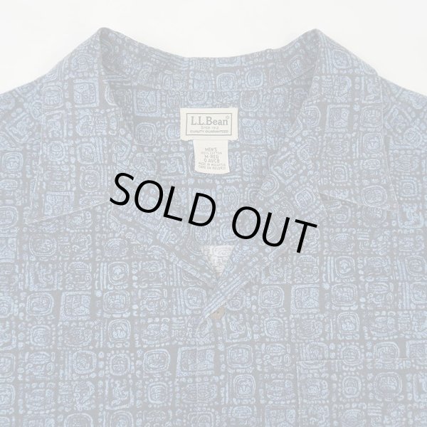 画像3: 00's L.L.Bean S/S 総柄 オープンカラーシャツ "NAVY BASE" (3)