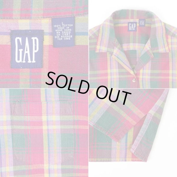 画像2: 90's OLD GAP S/S オープンカラーシャツ (2)