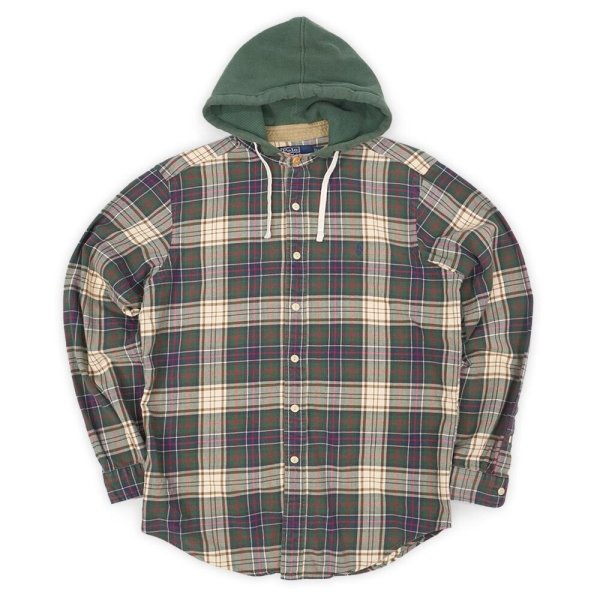 画像1: 00's Polo Ralph Lauren フーディーネルシャツ (1)