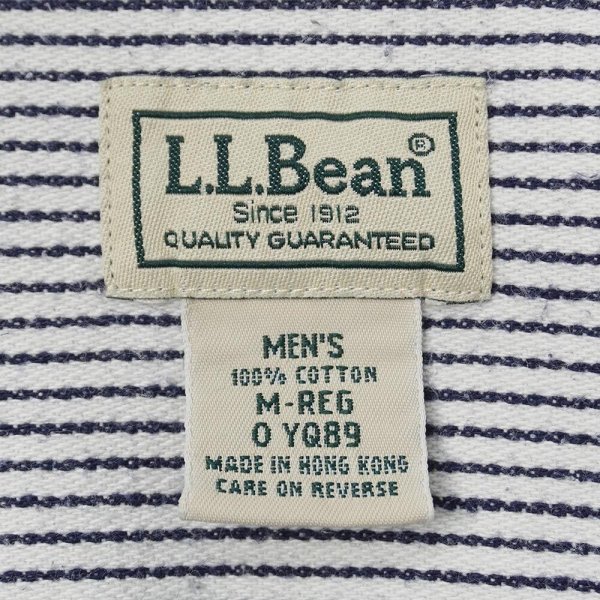 画像2: 00's L.L.Bean ヒッコリーストライプ柄 コットンワークシャツ (2)