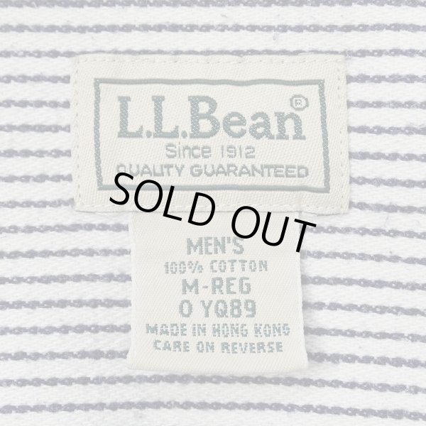 画像2: 00's L.L.Bean ヒッコリーストライプ柄 コットンワークシャツ (2)