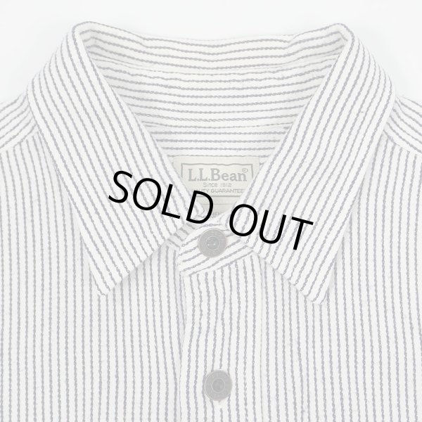 画像3: 00's L.L.Bean ヒッコリーストライプ柄 コットンワークシャツ (3)