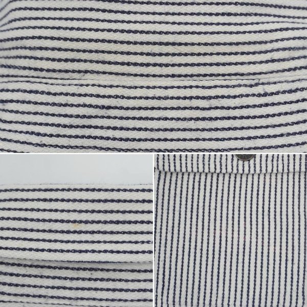 画像5: 00's L.L.Bean ヒッコリーストライプ柄 コットンワークシャツ (5)