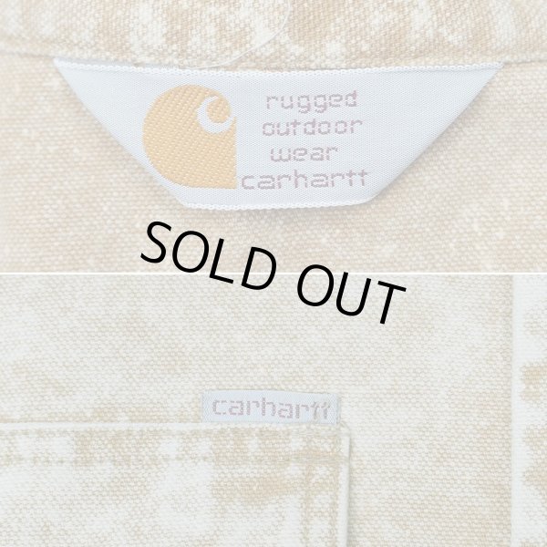 画像2: 90's Carhartt ブリーチ加工 ダックワークシャツ (2)