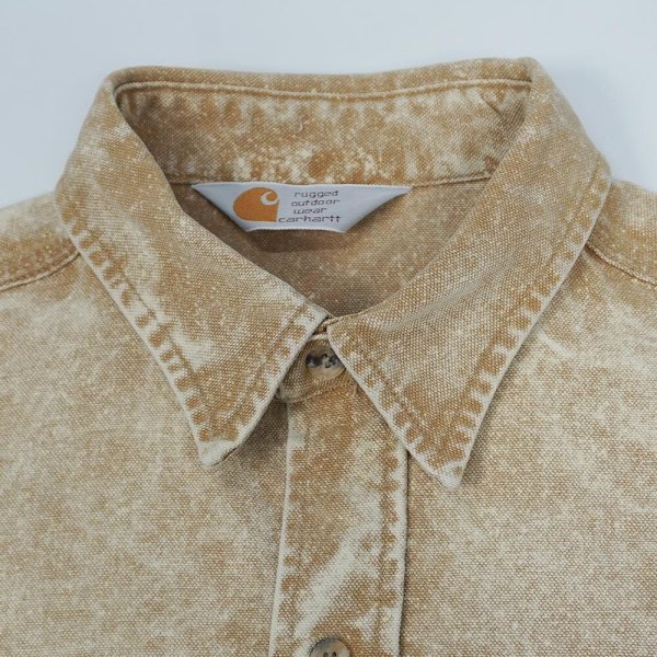 画像3: 90's Carhartt ブリーチ加工 ダックワークシャツ (3)