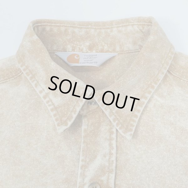 画像3: 90's Carhartt ブリーチ加工 ダックワークシャツ (3)