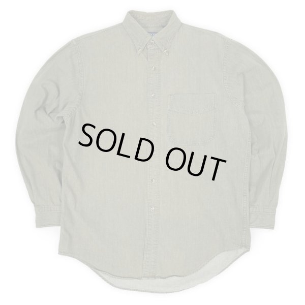 画像1: 90-00's LANDS' END 先染めカラーデニム ボタンダウンシャツ (1)