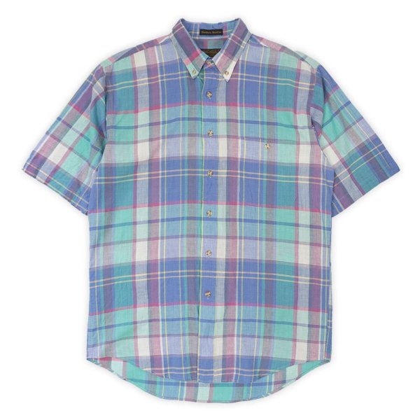 画像1: 90's Eddie Bauer S/S ボタンダウンシャツ "Manteca Madras" (1)