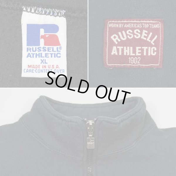 画像4: 90's RUSSELL × HARLEY-DAVIDSON ハーフジップスウェット “BLACK / MADE IN USA” (4)