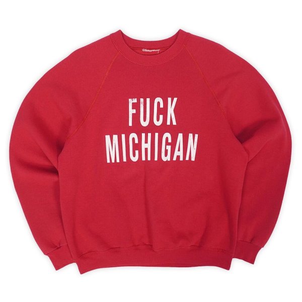 画像1: 80's FUCK MICHIGAN カレッジプリントスウェット (1)