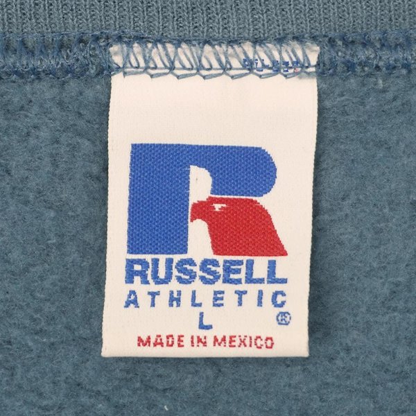 画像2: 90-00's RUSSELL 前V ブランクスウェット "SMOKE BLUE" (2)