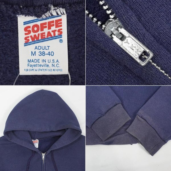 画像2: 80's SOFFE フルジップ スウェットパーカー "MADE IN USA / 2TONE" (2)