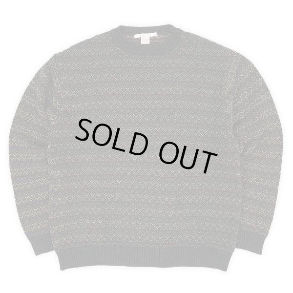 画像1: 90's PERRY ELLIS 総柄 コットンニット "BLACK BASE" (1)