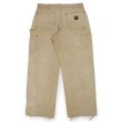 画像2: 00's Cahartt ダブルニー ダックペインターパンツ "FADE BROWN / W32 L30相当" (2)
