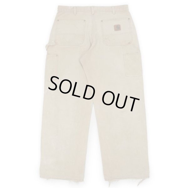 画像2: 00's Cahartt ダブルニー ダックペインターパンツ "FADE BROWN / W32 L30相当" (2)