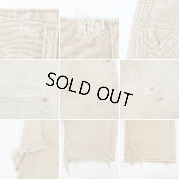 画像4: 00's Cahartt ダブルニー ダックペインターパンツ "FADE BROWN / W32 L30相当" (4)