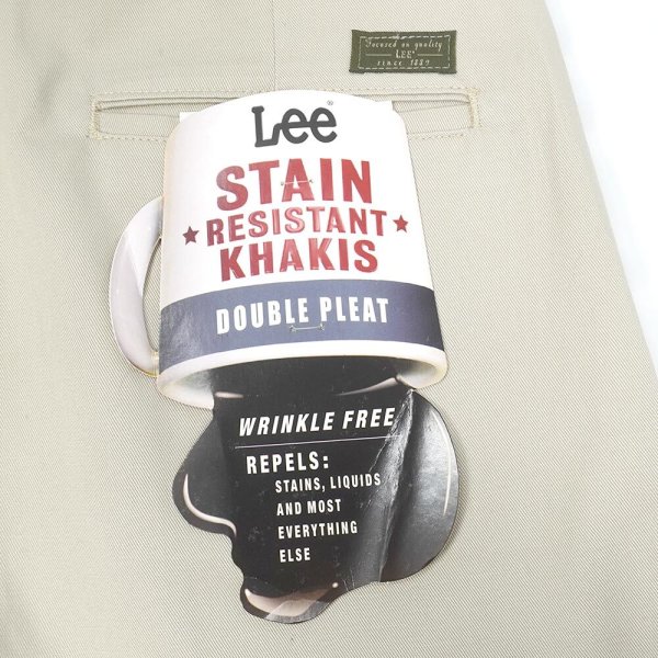 画像3: 00's Lee 2タック チノトラウザー "W32 L30 / LIGHT BEIGE / DEADSTOCK" (3)