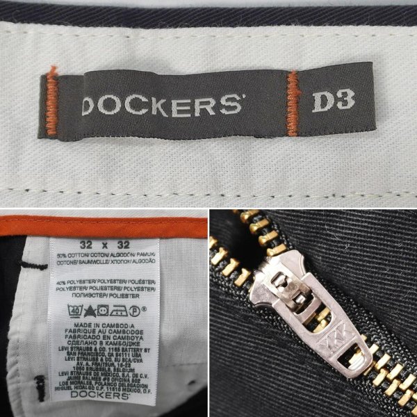 画像4: 00's DOCKERS 2タック チノトラウザー "BLACK / W32 L32" (4)