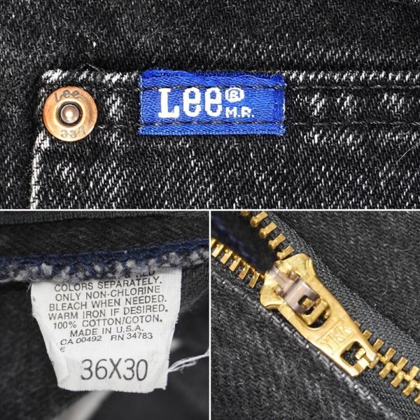 画像4: 90's Lee 205-5508 ブラックデニムパンツ "MADE IN USA / W36 L30" (4)