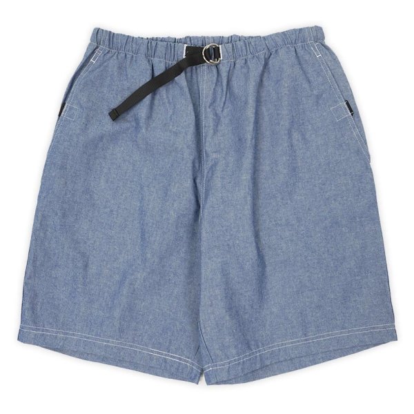 画像1: 90's STEEL BRIDGE ブルーシャンブレー ショーツ "MADE IN USA / DEADSTOCK" (1)