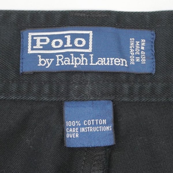 画像3: 90's Polo Ralph Lauren ノータック チノショーツ "BLACK / W30" (3)