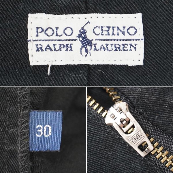 画像4: 90's Polo Ralph Lauren ノータック チノショーツ "BLACK / W30" (4)