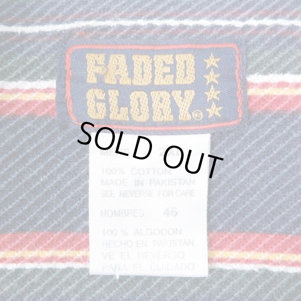 画像2: 90's FADED GLORY マルチボーダー柄 ヘンリーネックカットソー (2)