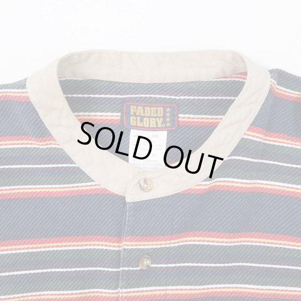画像3: 90's FADED GLORY マルチボーダー柄 ヘンリーネックカットソー (3)