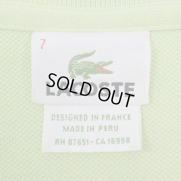 画像2: 00's LACOSTE ポロシャツ "DESIGNED IN FRANCE / LIGHT GREEN" (2)
