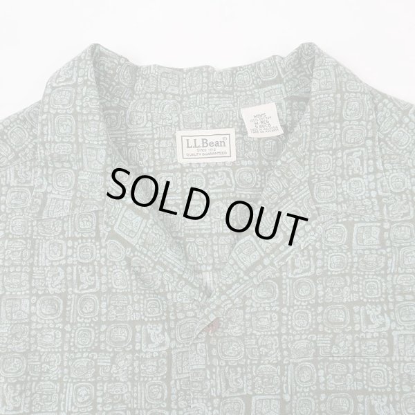 画像3: 00's L.L.Bean S/S 総柄 オープンカラーシャツ "GREEN BASE" (3)