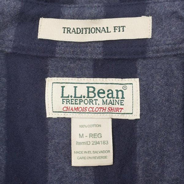 画像2: Early 00's L.L.Bean ボーダー柄 シャモアクロス ワークシャツ "DEADSTOCK" (2)