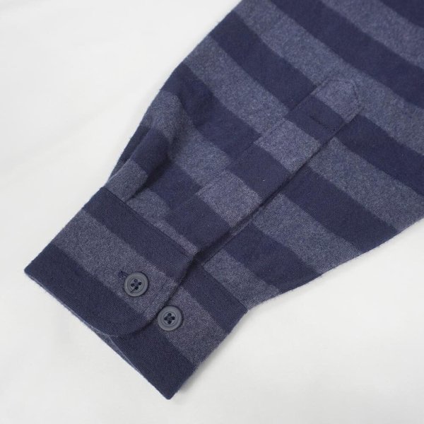 画像4: Early 00's L.L.Bean ボーダー柄 シャモアクロス ワークシャツ "DEADSTOCK" (4)