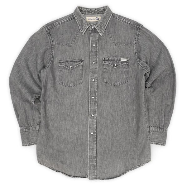 画像1: 80's ROEBUCKS 先染めブラックデニム ウエスタンシャツ "MADE IN USA" (1)