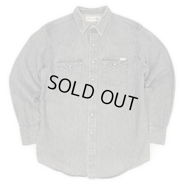 画像1: 80's ROEBUCKS 先染めブラックデニム ウエスタンシャツ "MADE IN USA" (1)