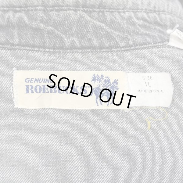 画像2: 80's ROEBUCKS 先染めブラックデニム ウエスタンシャツ "MADE IN USA" (2)