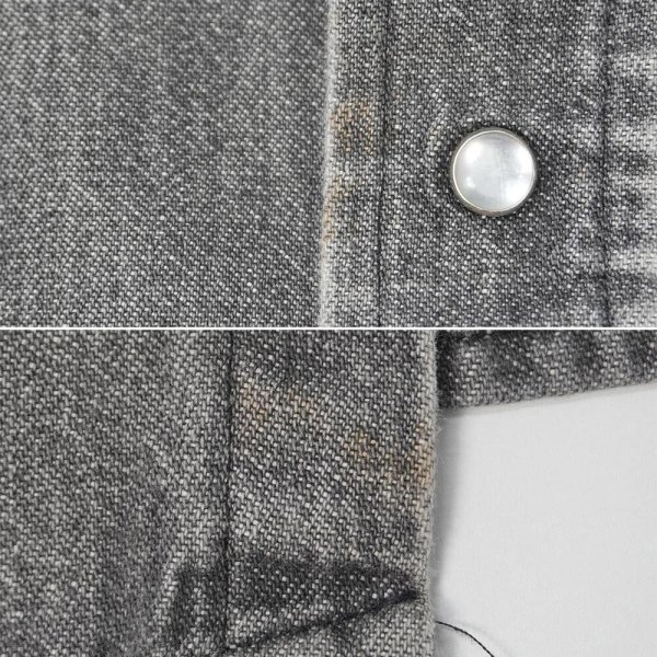 画像4: 80's ROEBUCKS 先染めブラックデニム ウエスタンシャツ "MADE IN USA" (4)