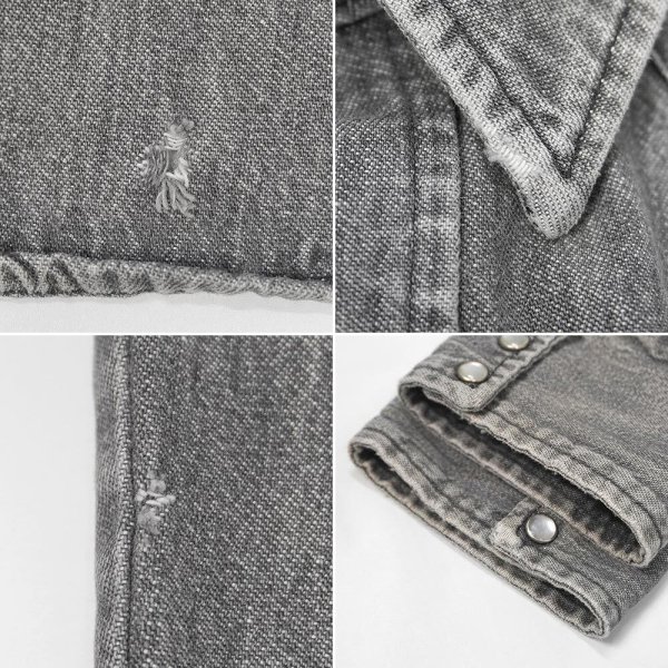 画像5: 80's ROEBUCKS 先染めブラックデニム ウエスタンシャツ "MADE IN USA" (5)