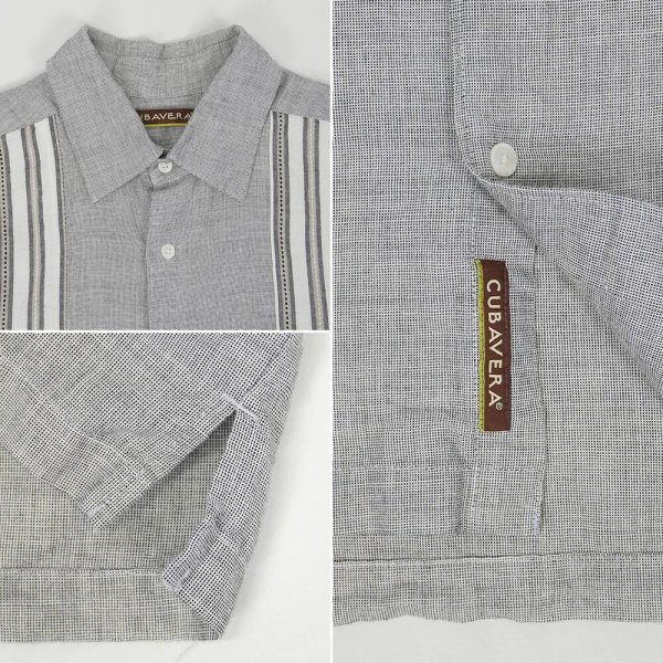 画像3: 00's CUBAVERA S/S ピンチェック柄 キューバシャツ (3)