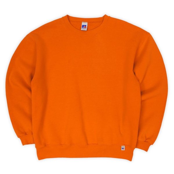 画像1: 90-00's RUSSELL 前V ブランクスウェット "ORANGE" (1)