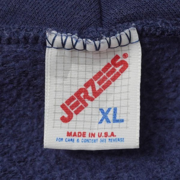 画像2: 90's JERZEES ブランクスウェットパーカー "FADE NAVY / MADE IN USA" (2)