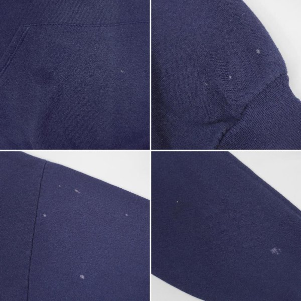 画像3: 90's JERZEES ブランクスウェットパーカー "FADE NAVY / MADE IN USA" (3)