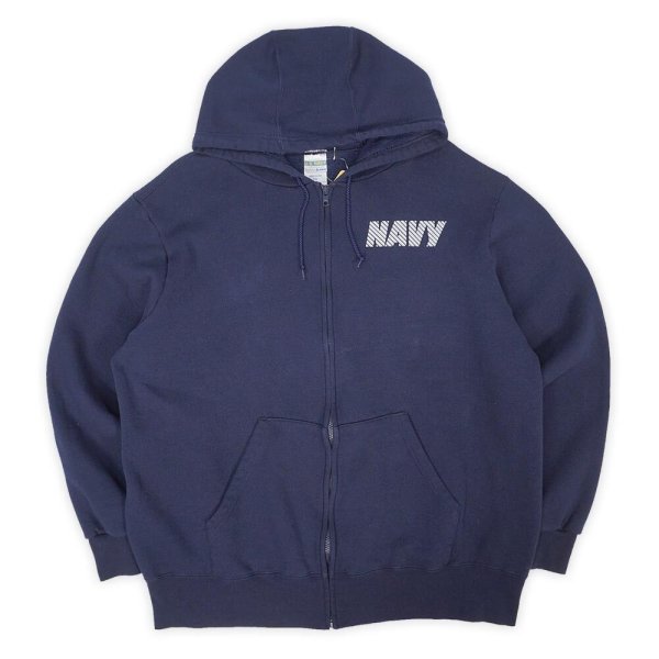 画像1: 00's US.NAVY フルジップ スウェットパーカー "MADE IN USA" (1)