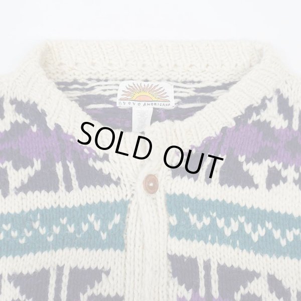 画像3: 80's nuevo americana エクアドルニット カーディガン (3)