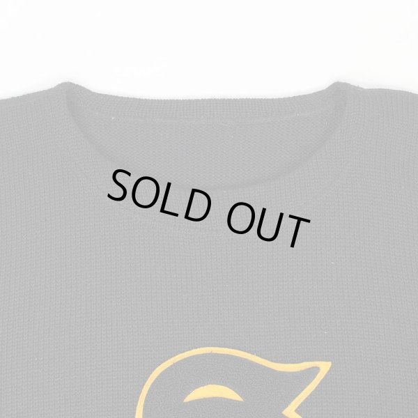 画像3: 50's unknown ミドルゲージ レタードウールニット "BLACK" (3)