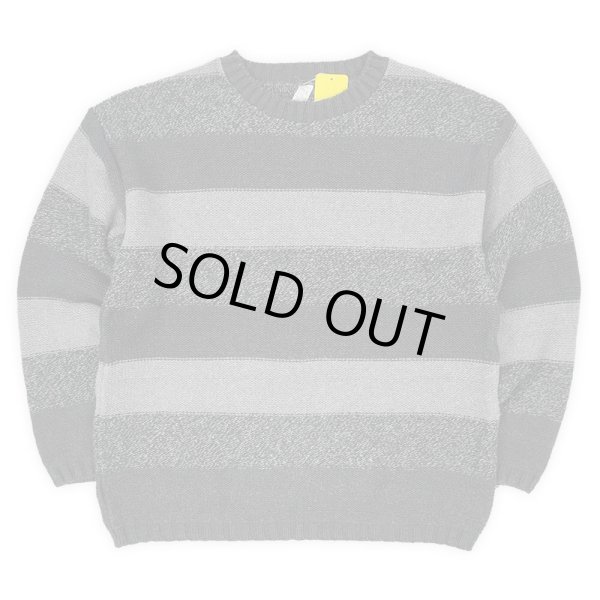 画像1: 80's Winona Knitting Milles ワイドボーダー柄 コットンニット "MADE IN USA" (1)