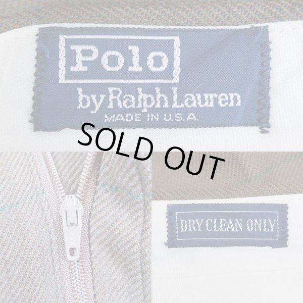 画像3: 90's Polo Ralph Lauren チェック柄 2タックウールトラウザー (3)